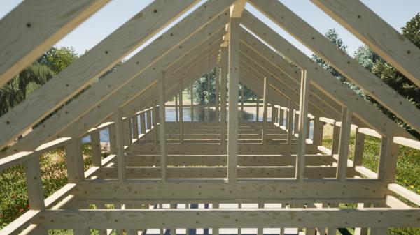 Konstrukce 40 m2 se sedlovou střechou