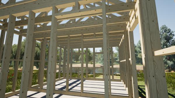 Konstrukce 40 m2 se sedlovou střechou